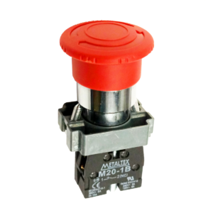 Botão Emergência Metálico Cogumelo Vermelho Trava 1nf 22mm