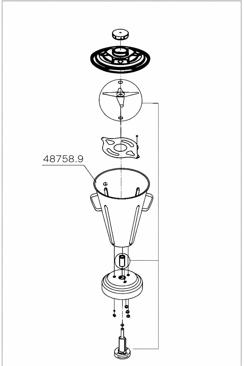 Copo Com Bucha Para Liquidificador Ls-04mb Skymsen 4 Litros - Imagem 2