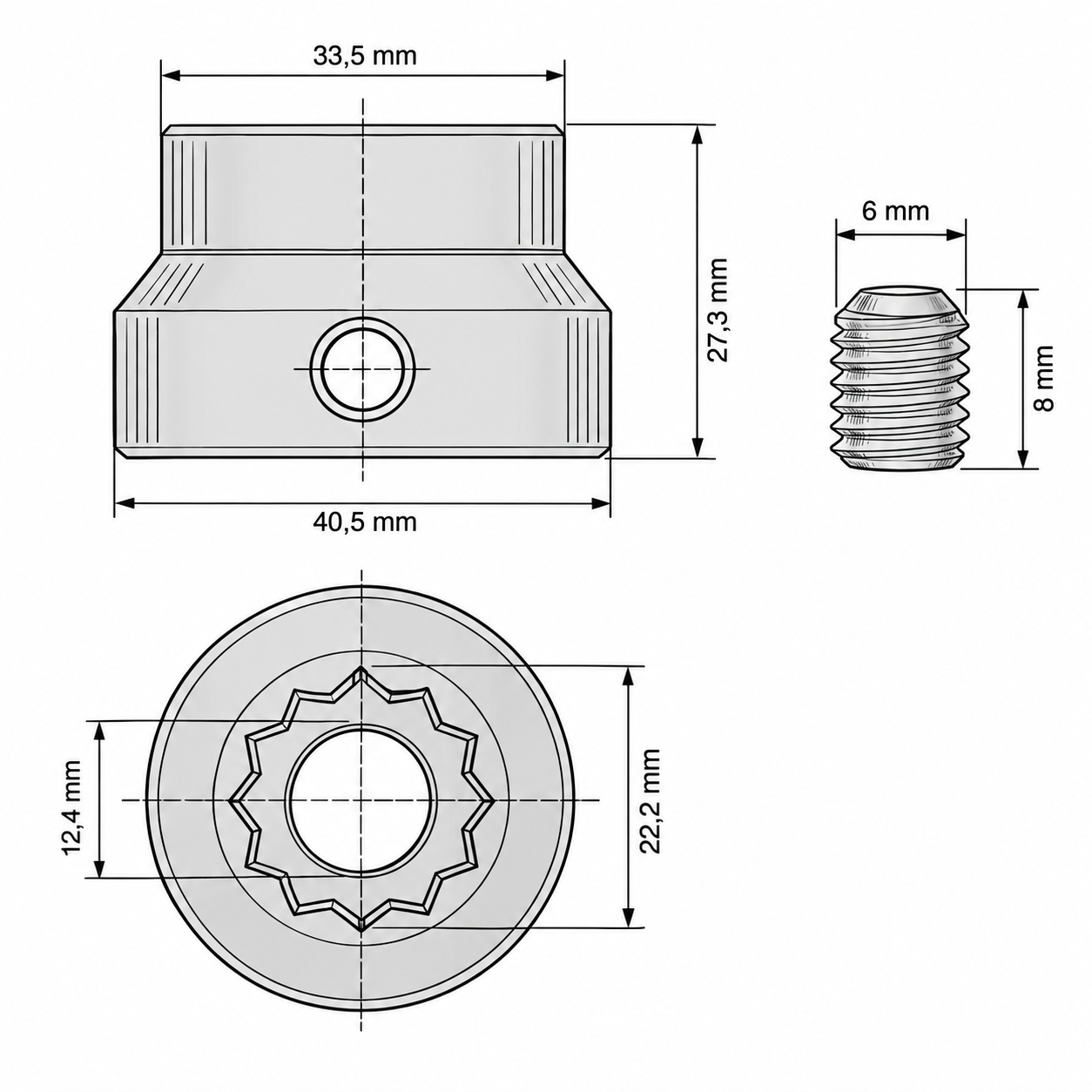 Acoplamento Central + parafuso P/ Liquidificador Skymsen Ls 04 A 10 Lts - Imagem 6